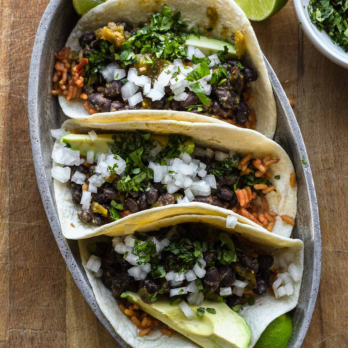 Rice and Bean Tacos
