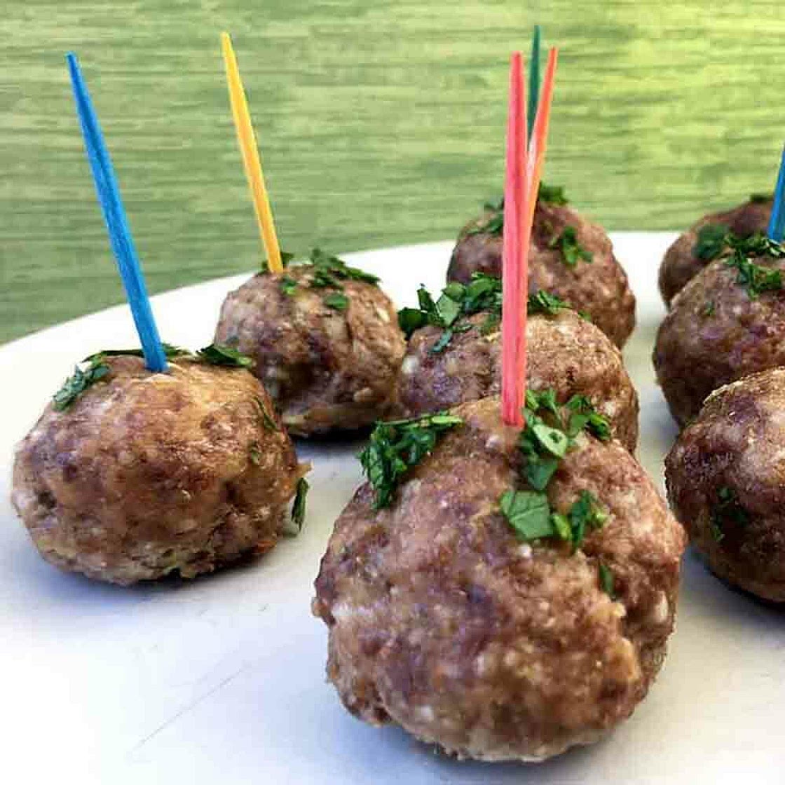 Low Carb Keto Greek Meatballs with Tzatziki Sauce
