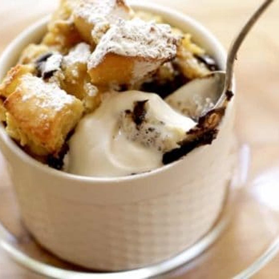 Banana Bread Pudding with Chocolate Chips