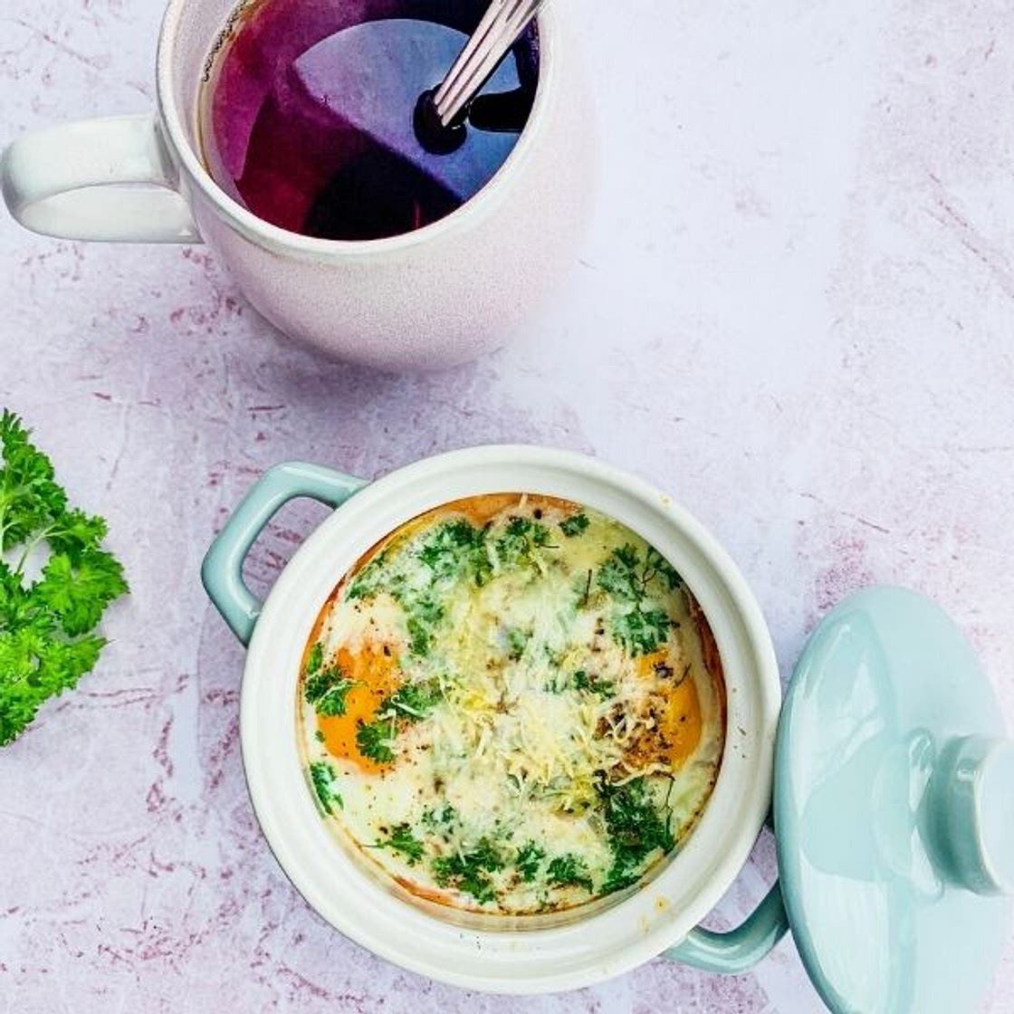 Smoked Salmon Baked Eggs