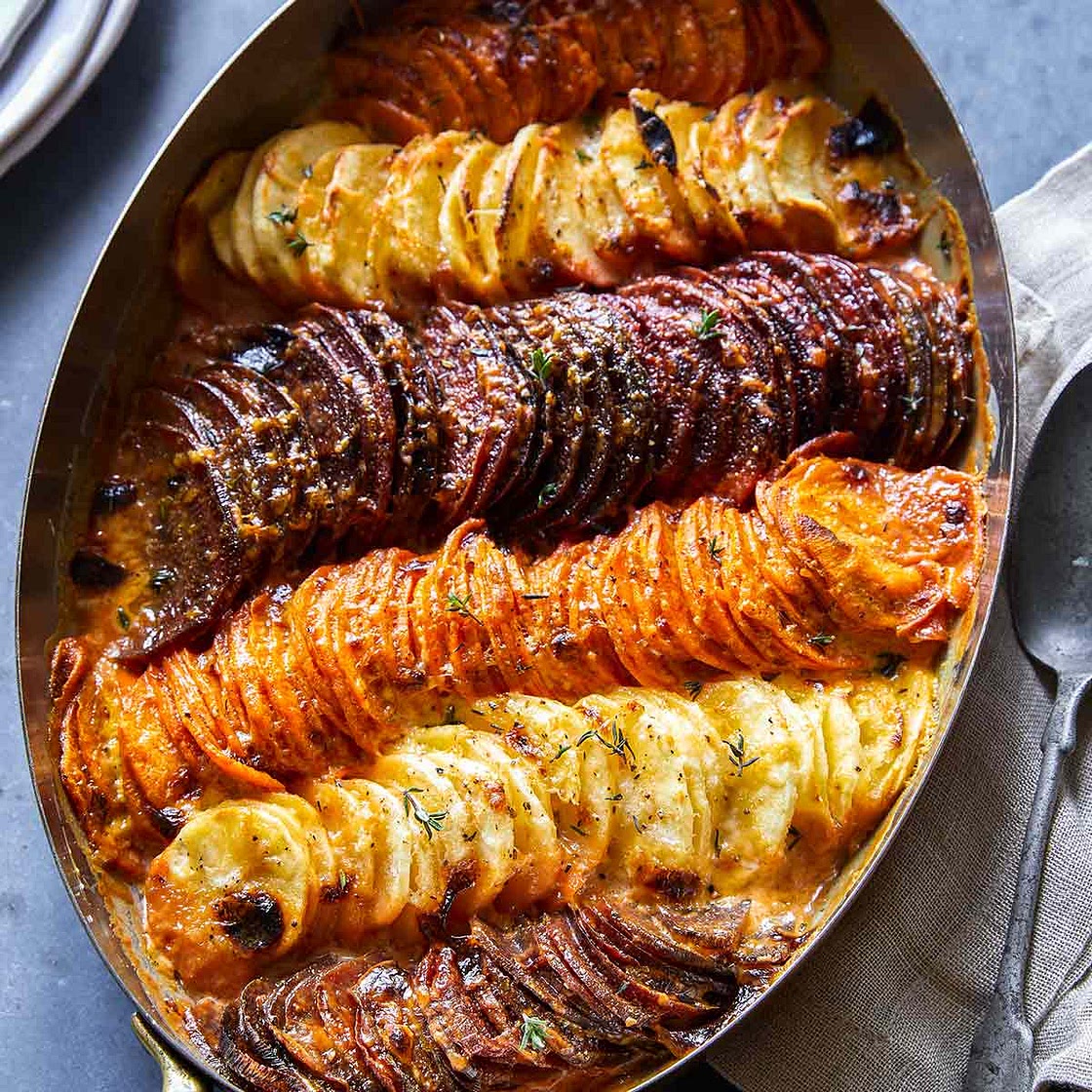 Cheesy Root Vegetable Gratin