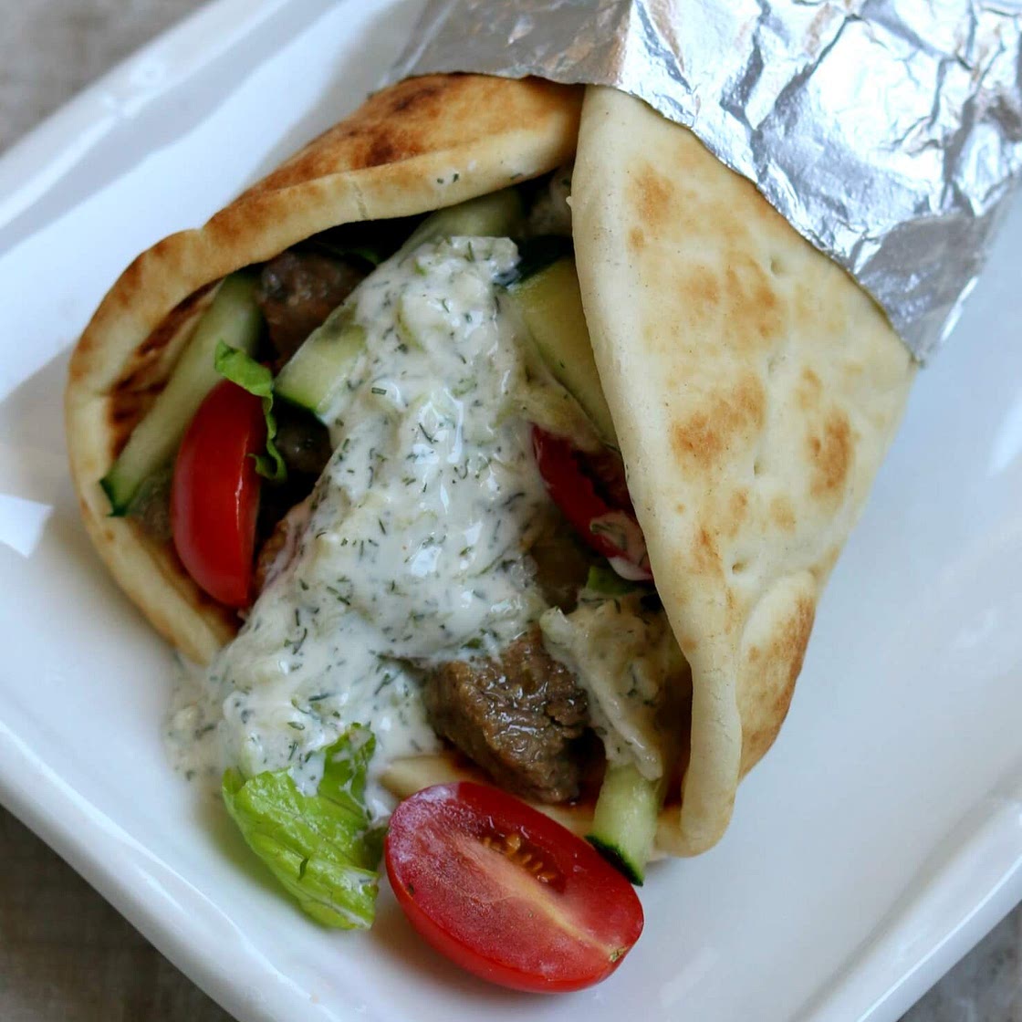Instant Pot Beef Gyros with Tzatziki Sauce