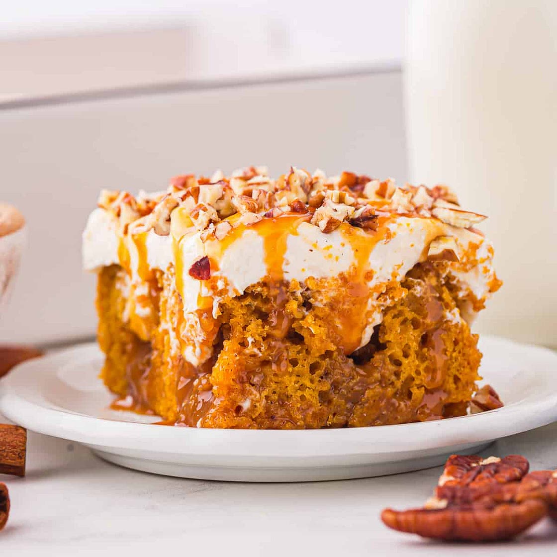 Pumpkin Caramel Poke Cake Recipe