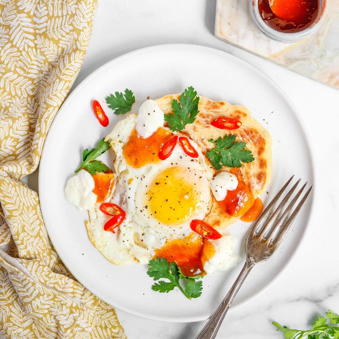Spicy Egg and Mango Flatbreads