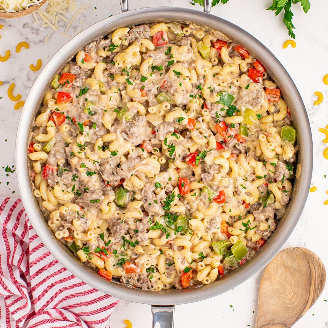 Philly Cheesesteak Pasta