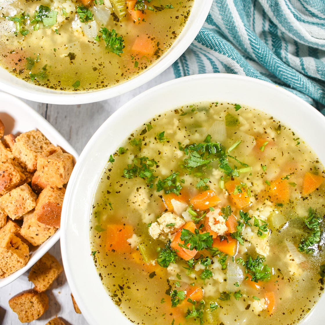 Vegetarian Chicken Noodle Soup