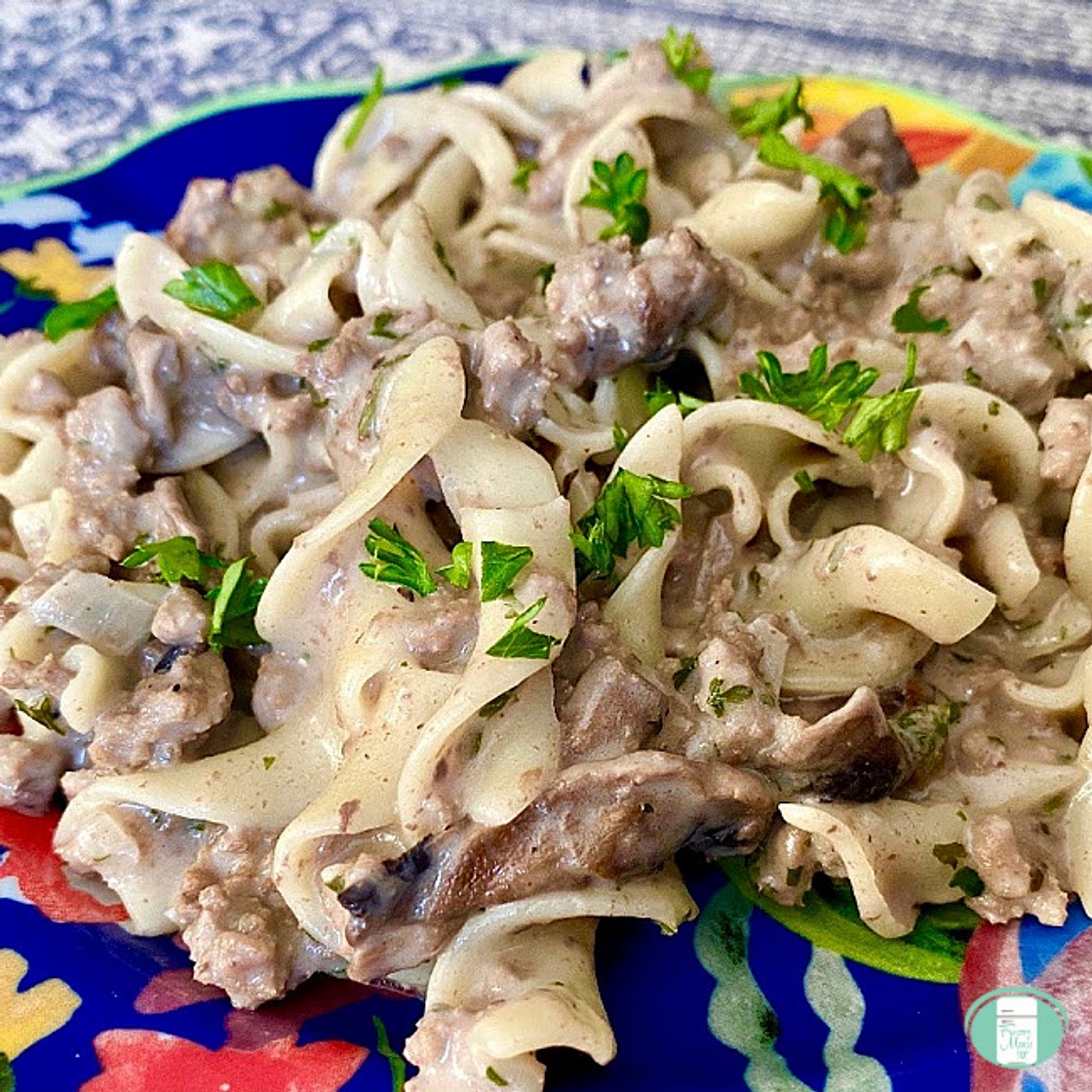 Ground Beef Stroganoff Freezer Meal