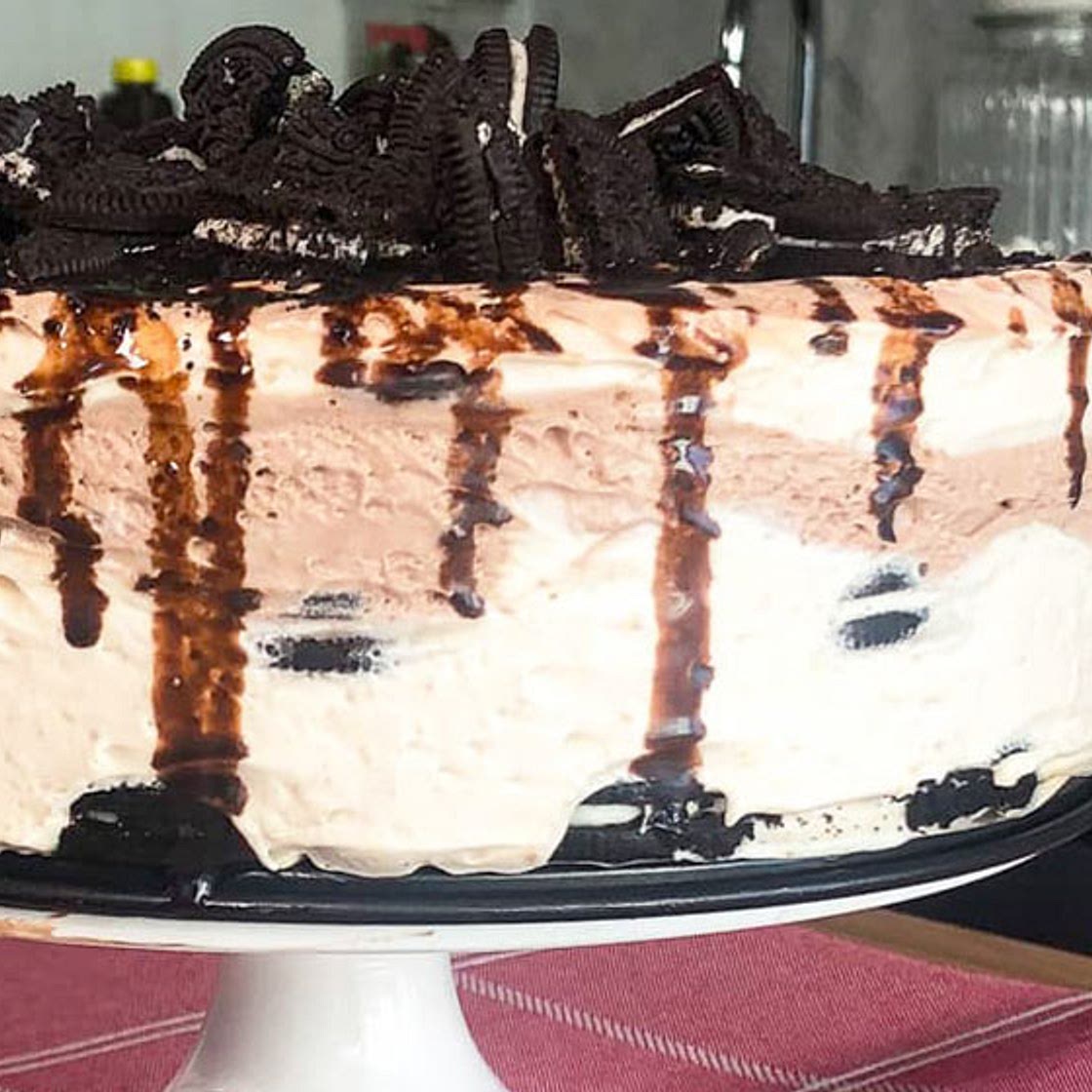 No-Bake Oreo Chocolate Peanut Butter Icebox Cake | Dairy-free & Vegan