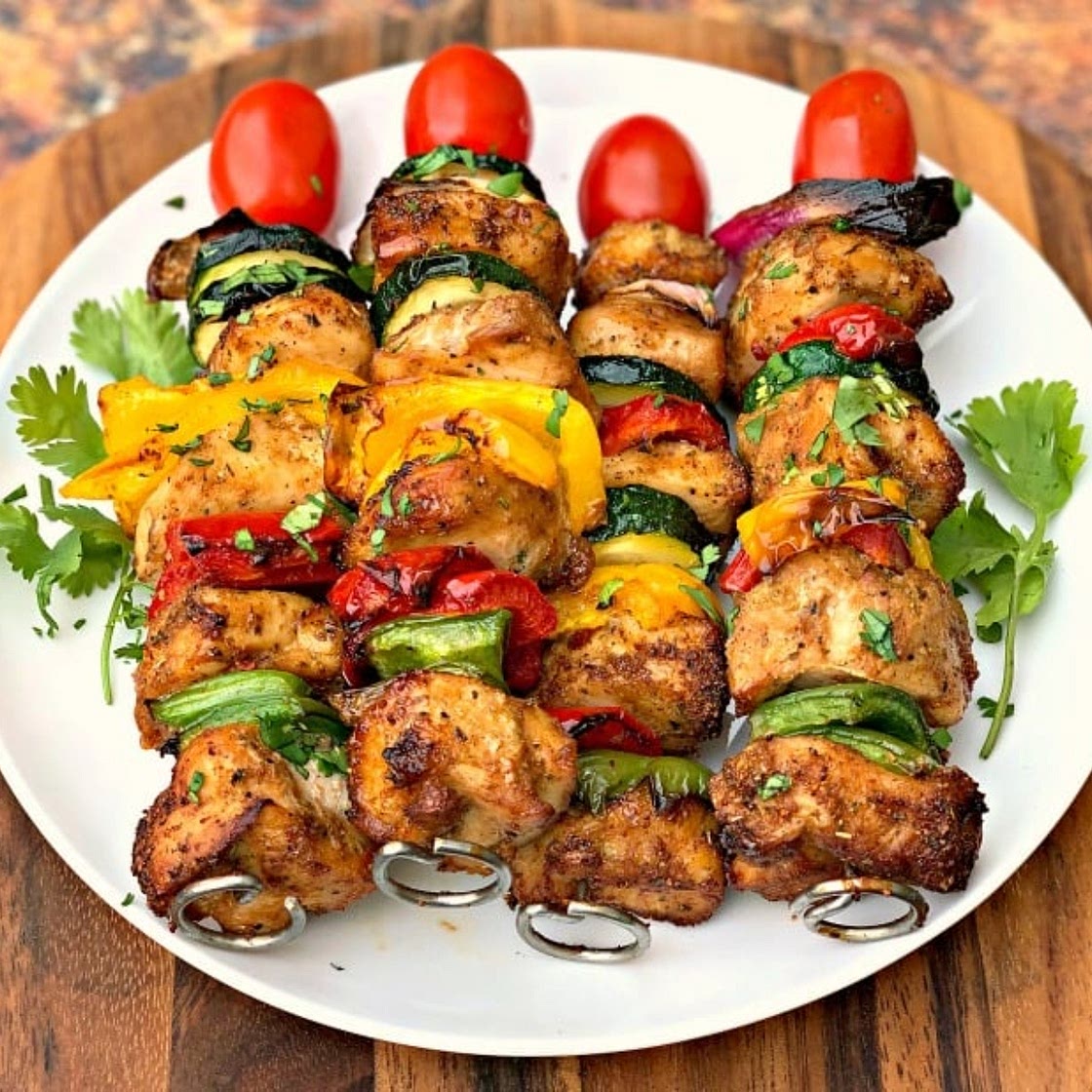 Easy, Air Fryer Grilled Chicken Kebabs