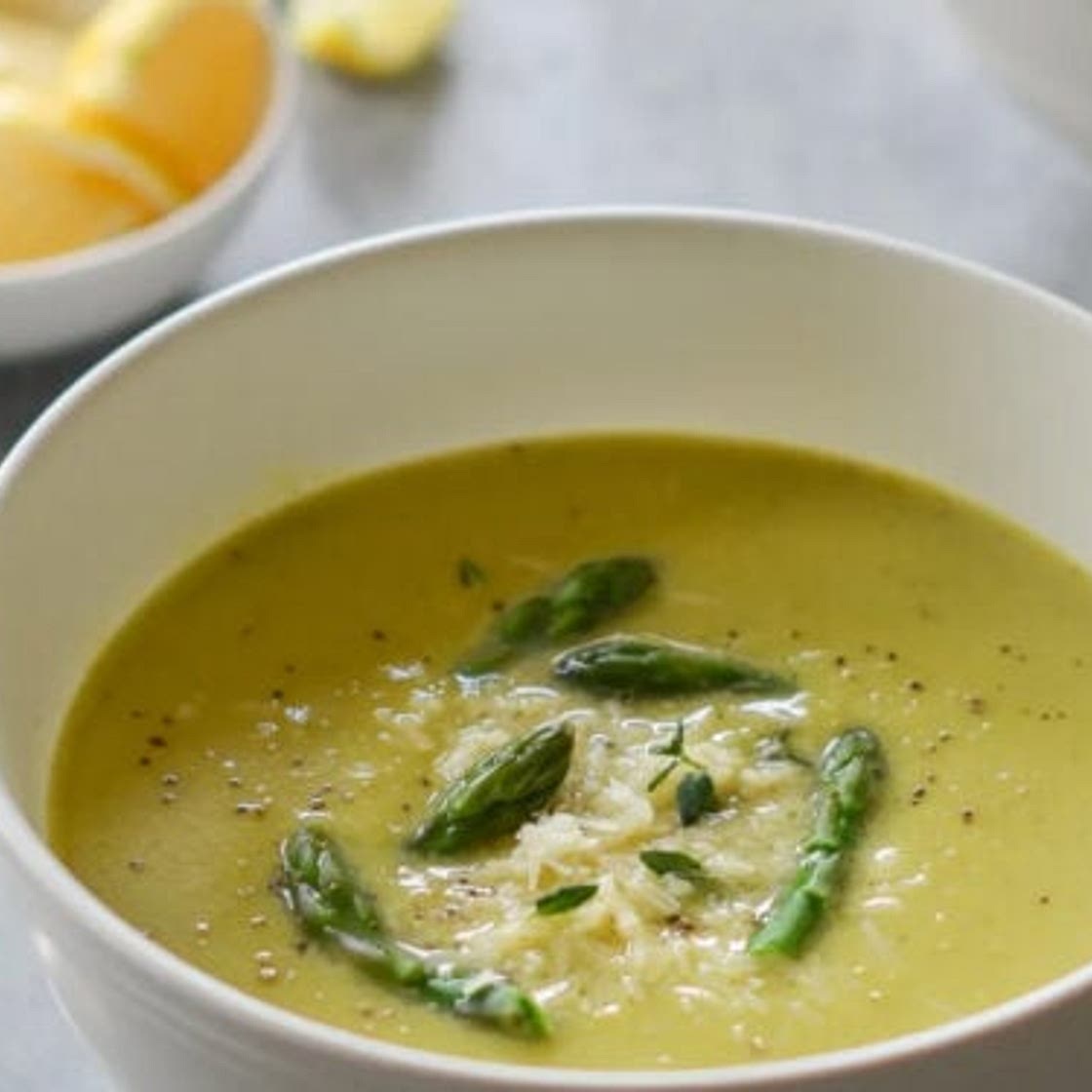 Asparagus Soup with Lemon and Parmesan