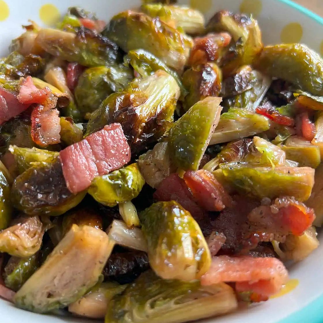 Maple Bacon Brussels Sprouts (Oven or Air Fryer)