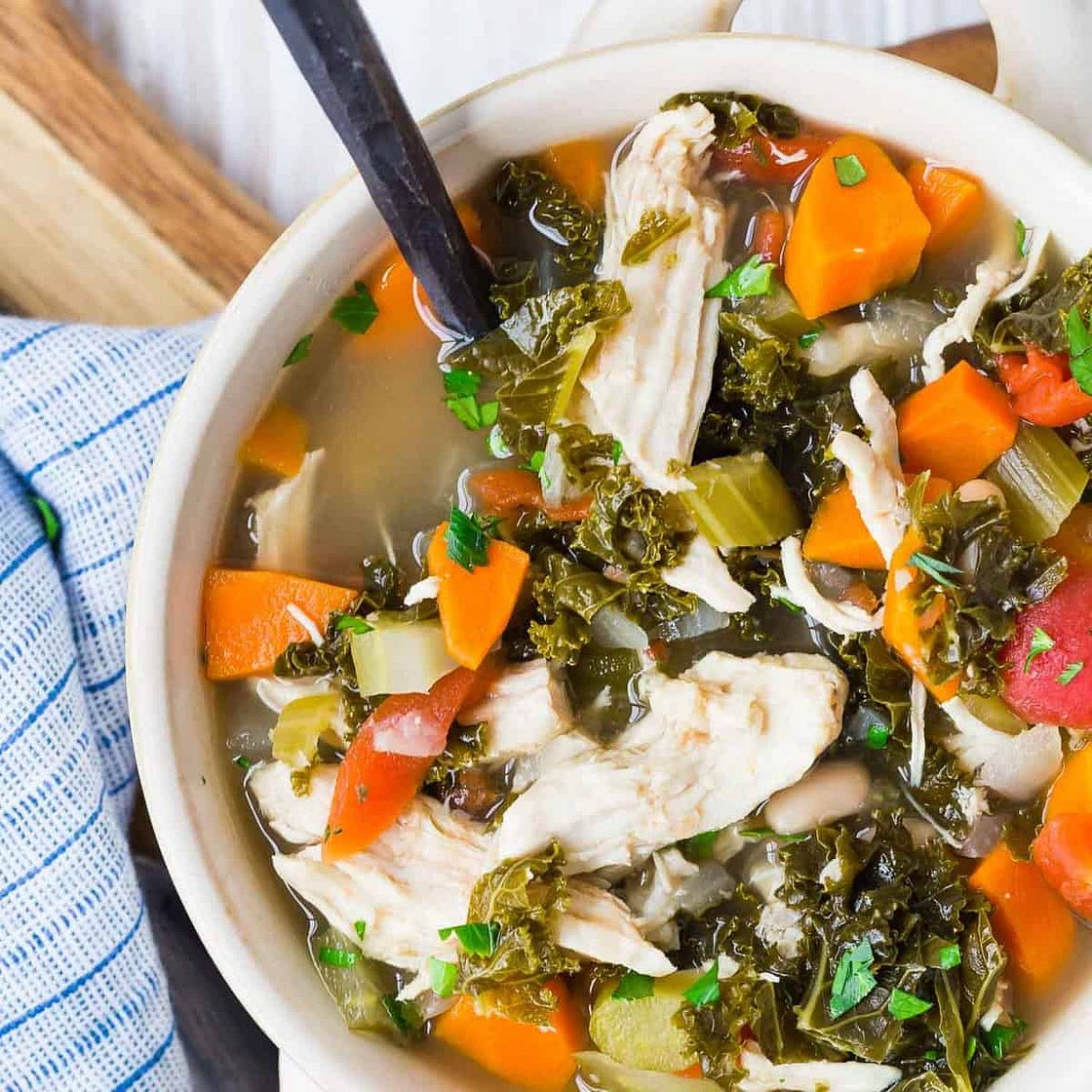 Slow Cooker Chicken Kale Soup Recipe