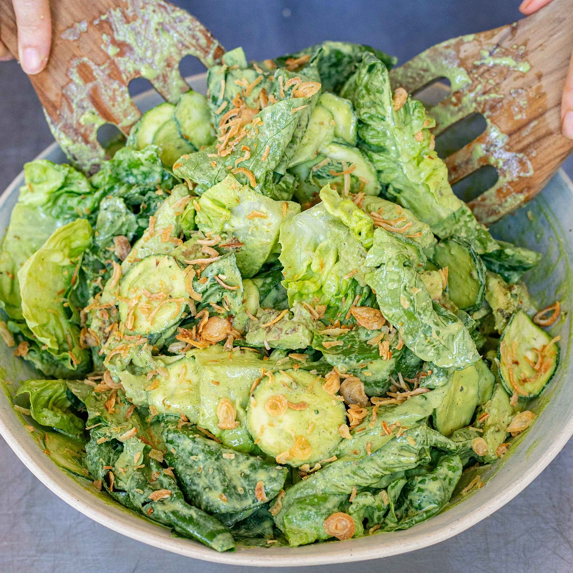 Green Tahini Chicken Salad