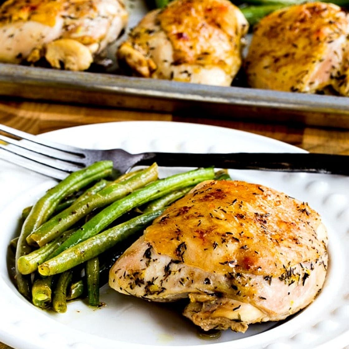 Roasted Lemon Chicken and Green Beans Sheet Pan Meal