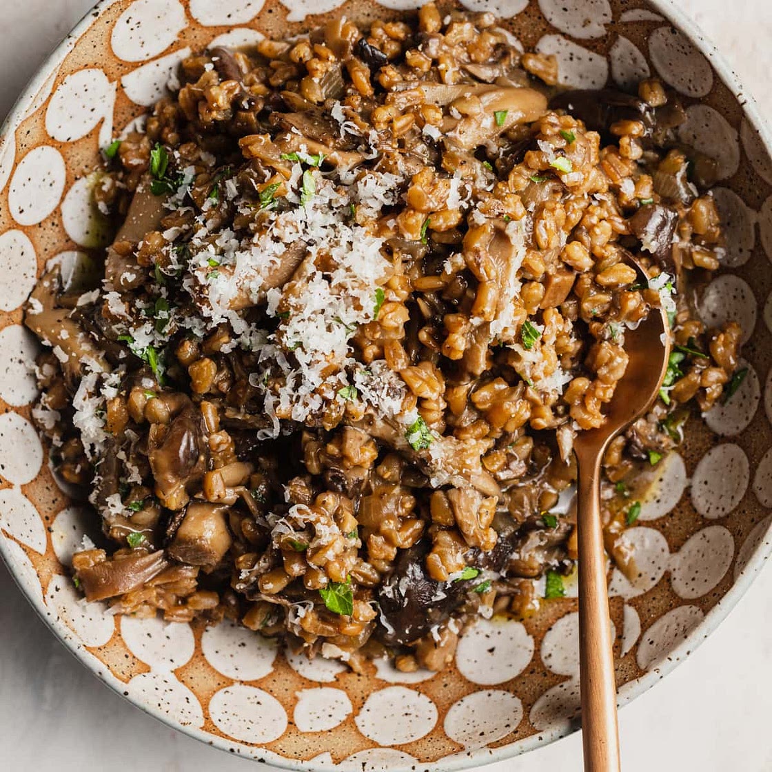 Cozy Mushroom Farrotto