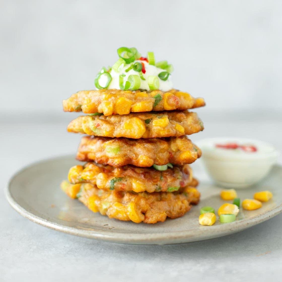 Sweetcorn Fritters with Yogurt dip