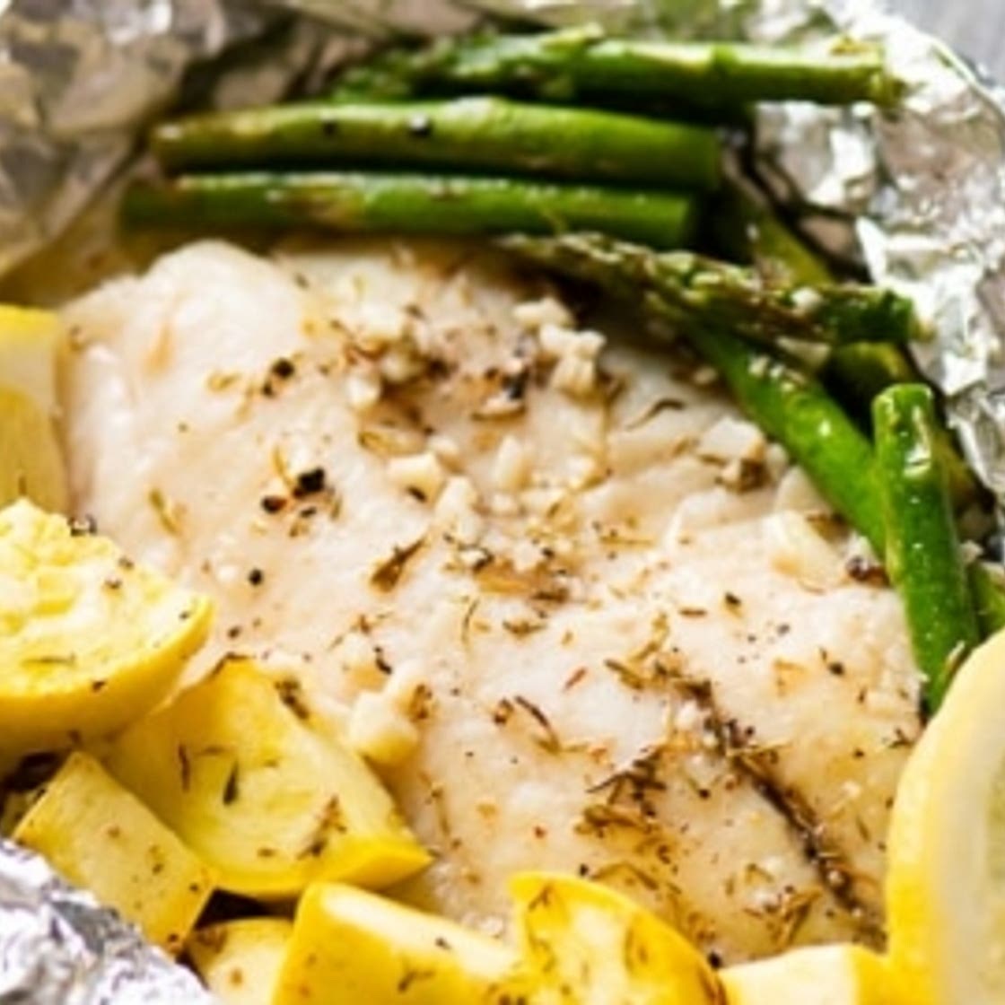 15 minute Foil Baked Garlic Butter White Fish
