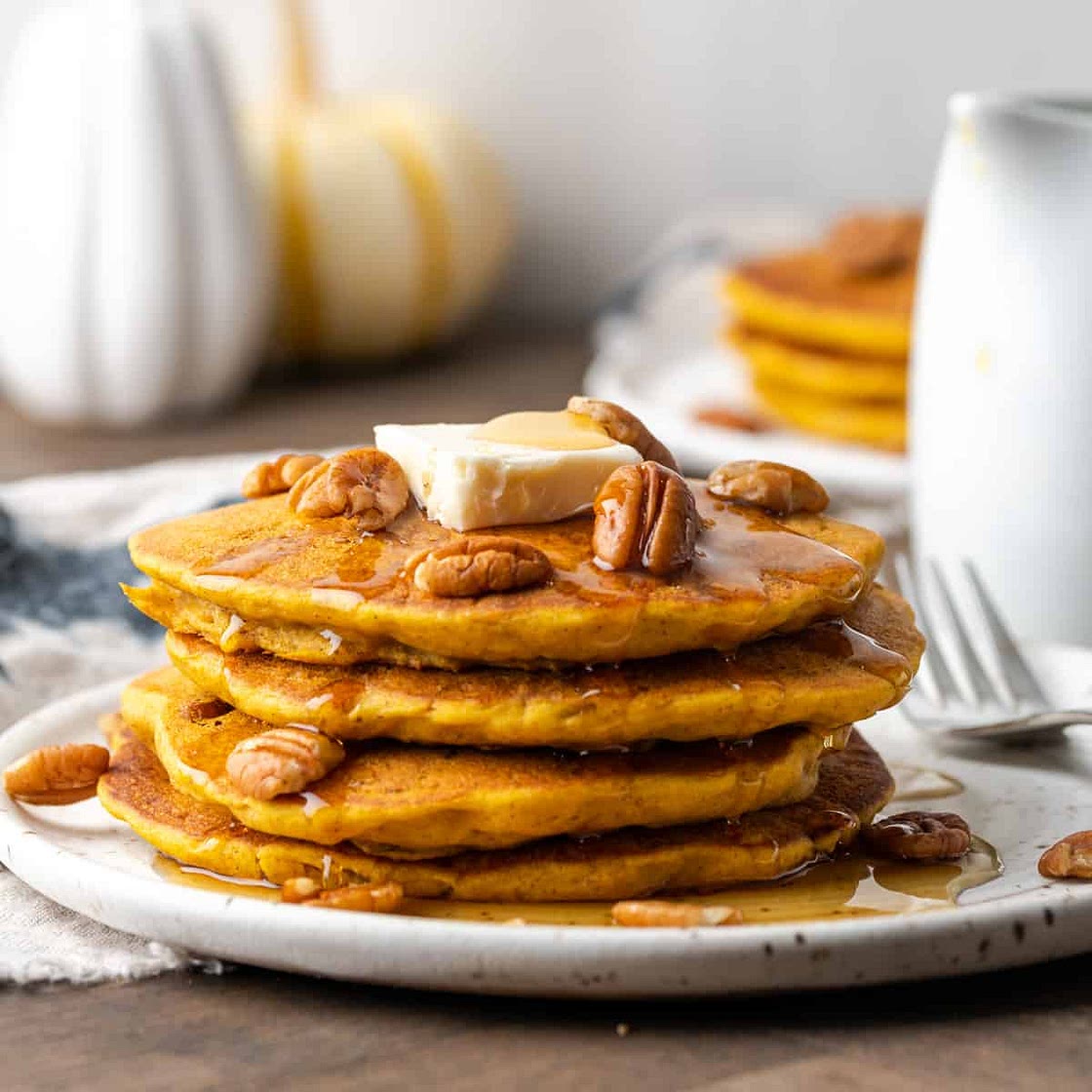 Gluten Free Pumpkin Pecan Pancakes
