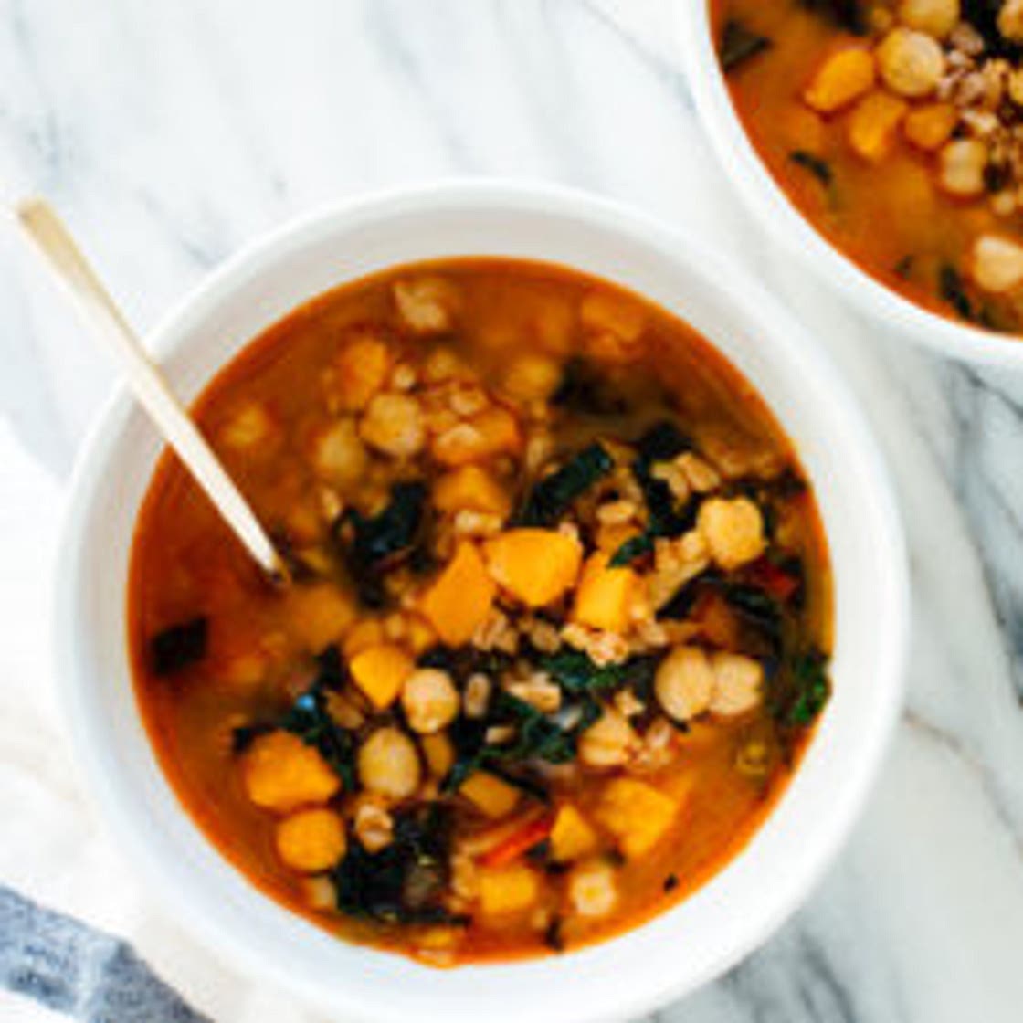 Vegan Sweet Potato, Kale and Chickpea Soup