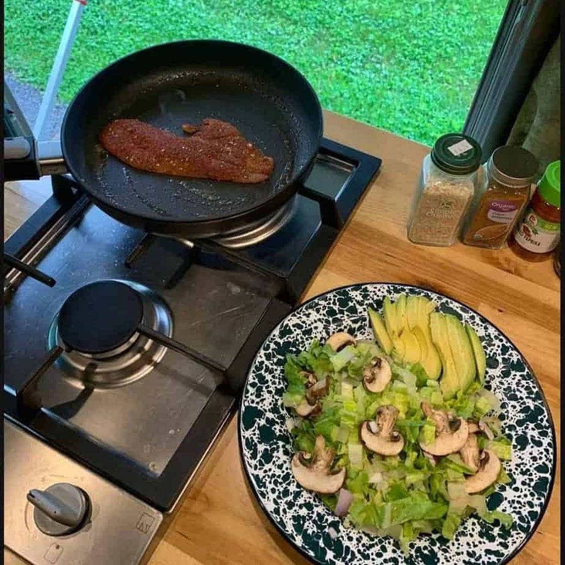 Blackened Crappie salad