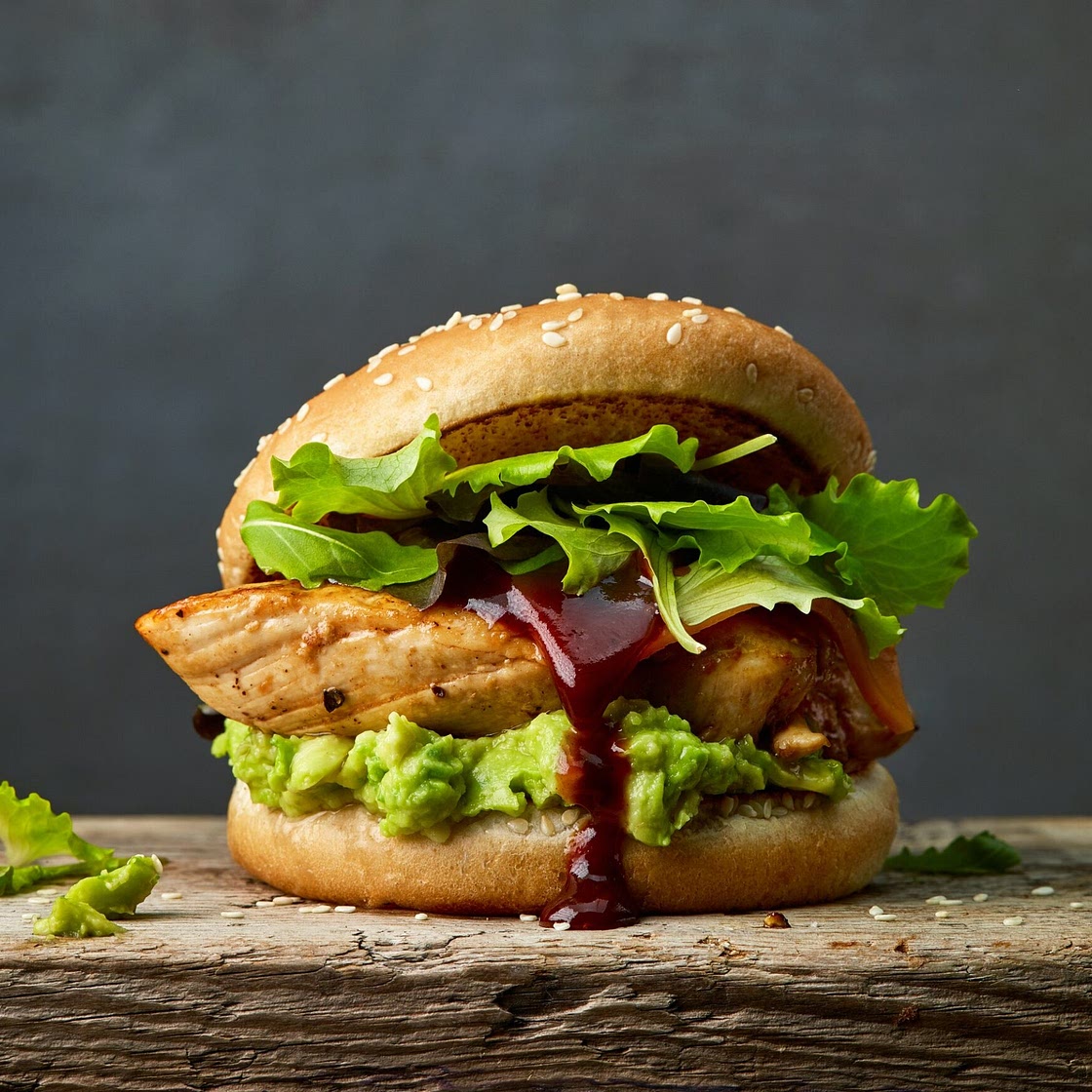 Grilled Chicken Burger with Cranberry and Jalapeno Sauce