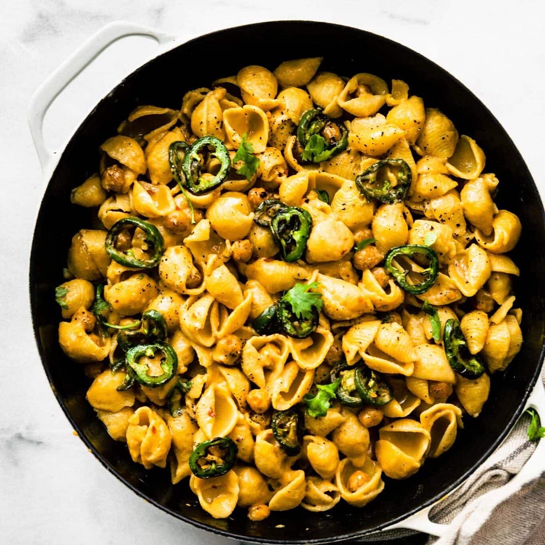 Vegan Jalapeño Chickpea Mac and Cheese