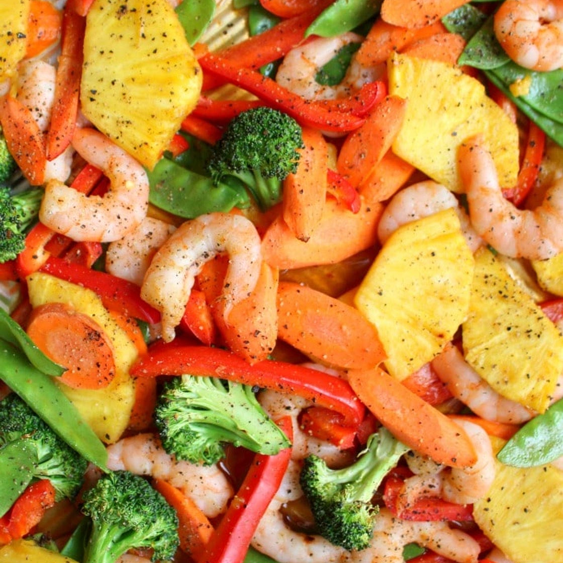 Sheet Pan Sweet and Sour Shrimp