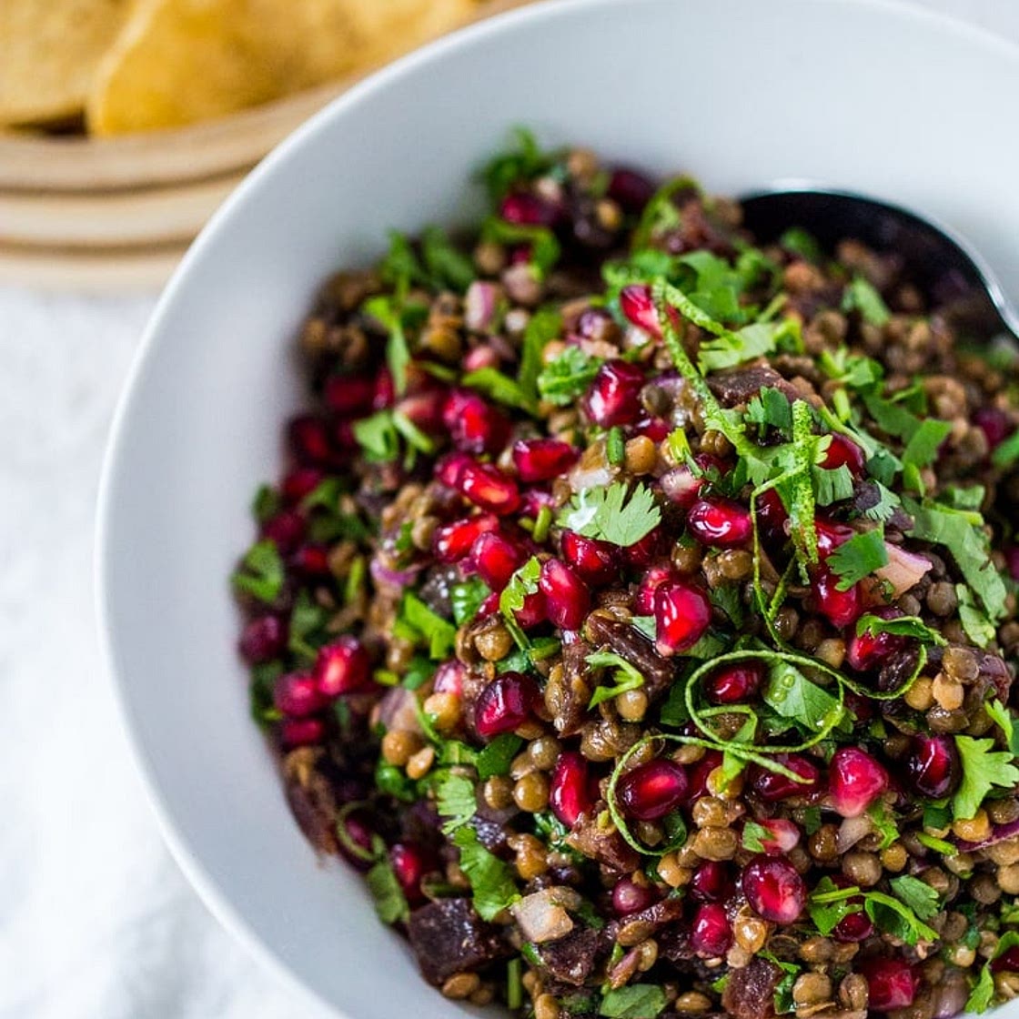 Palouse Caviar ( Lentil Pomegranate Salad)