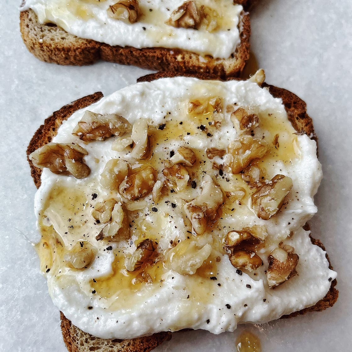 Whipped Ricotta Honey Toast {gluten-free}
