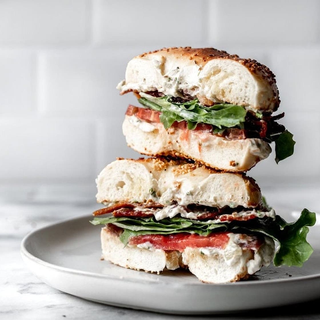 BLT Bagel with Hatch Chili Cream Cheese