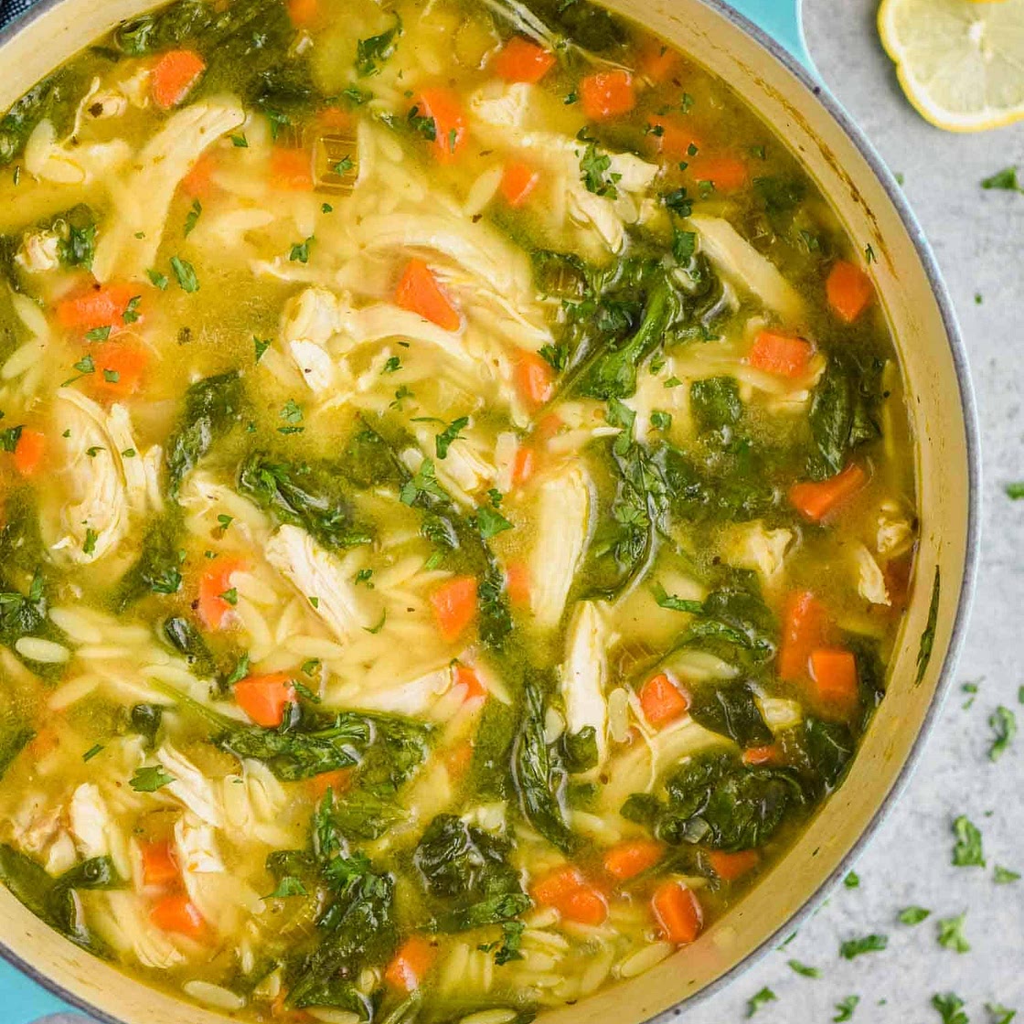 Lemon Chicken Orzo Soup