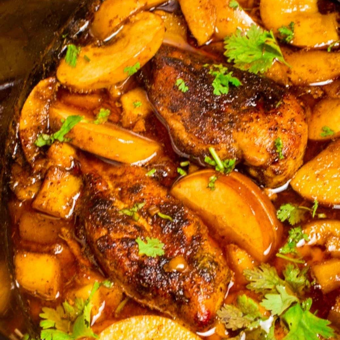 Apple Butternut Squash Chicken in Crockpot