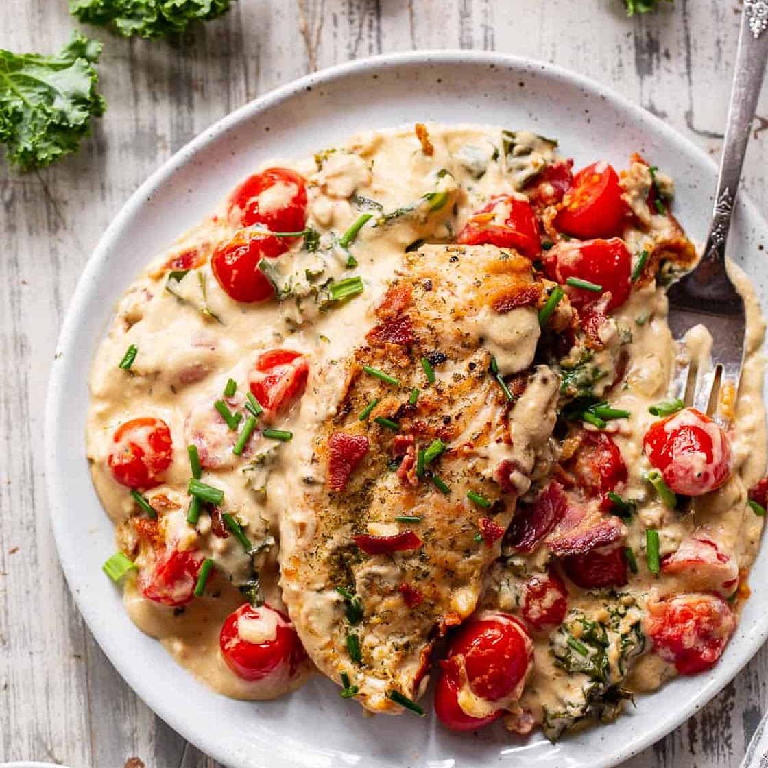 Creamy BLT Chicken {Paleo, Whole30, Keto}