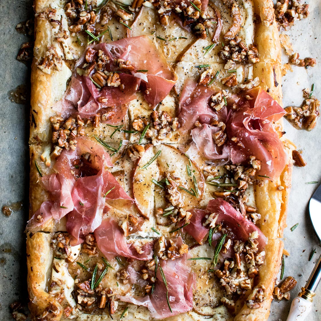 Pear & Prosciutto Ricotta Tart