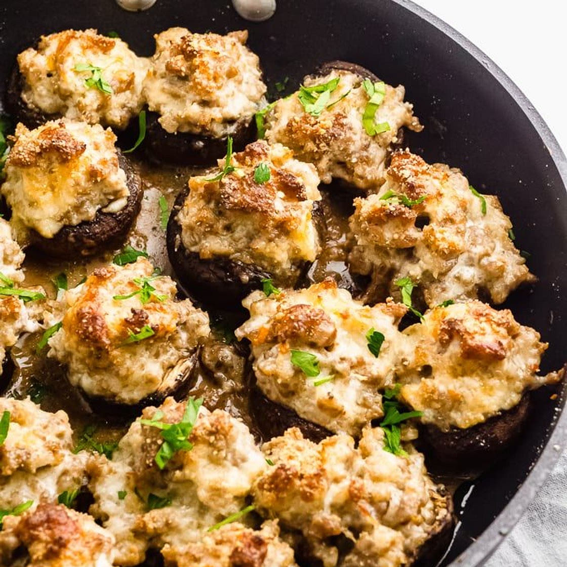Keto Stuffed Mushrooms with Sausage