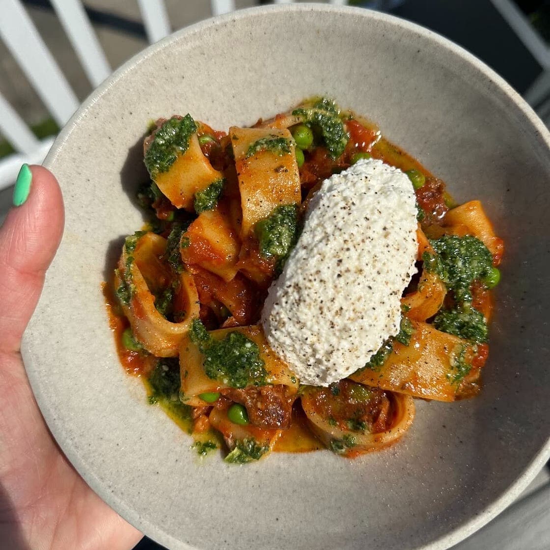 Lamb Ragu with Mint Pesto