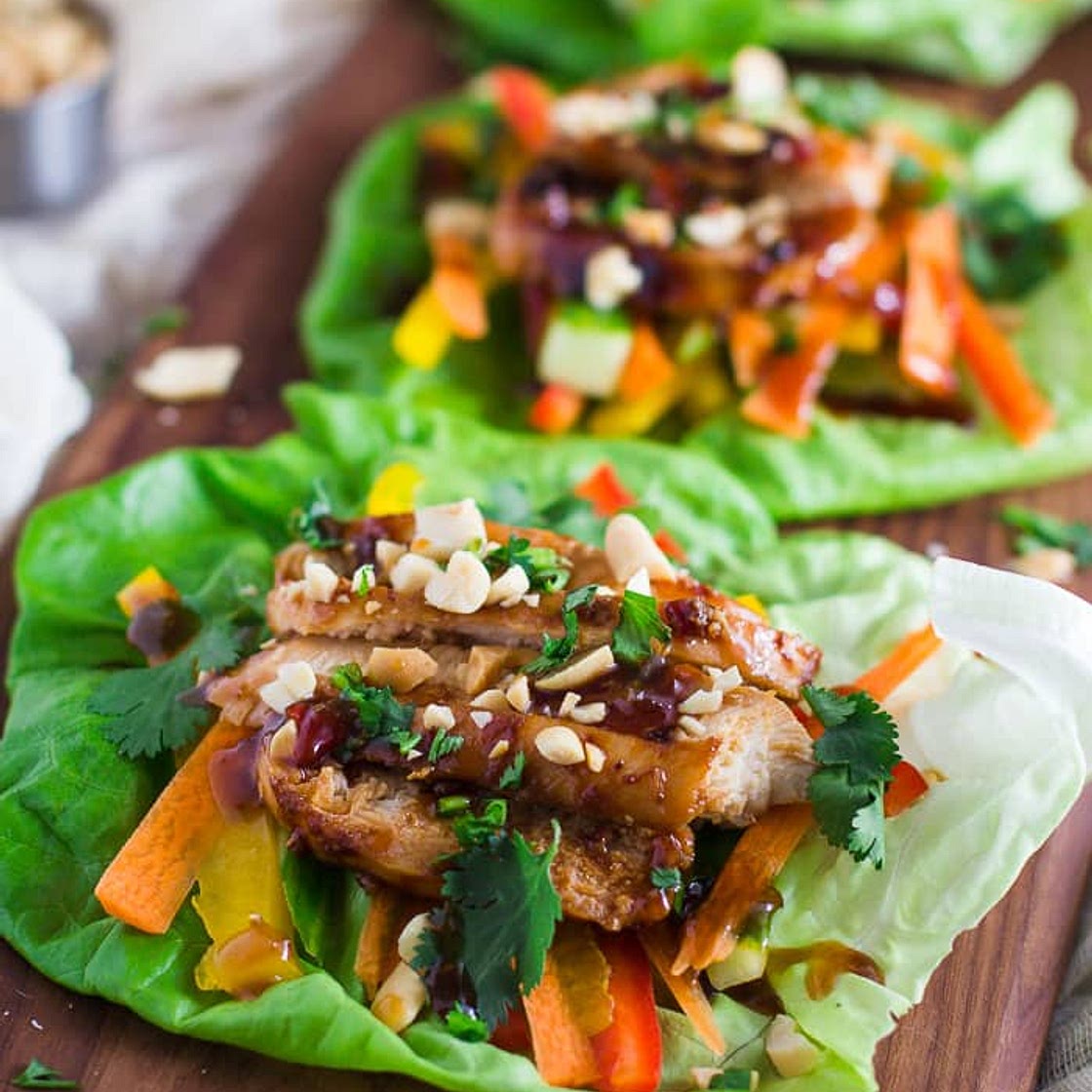 Healthy Thai Chicken Lettuce Wraps