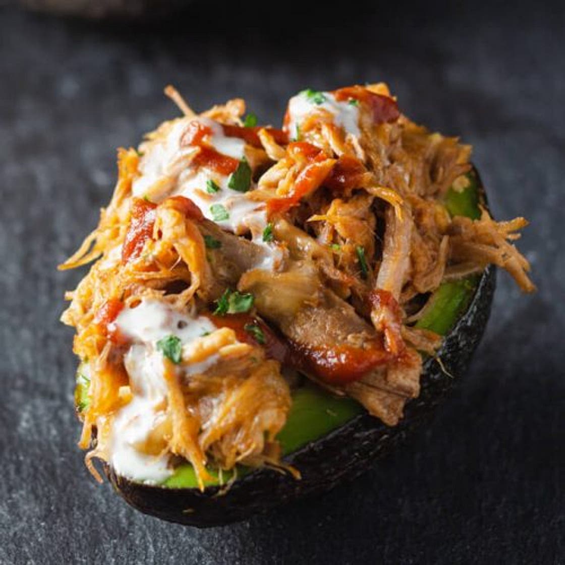 Pulled Pork Stuffed Avocado Boats