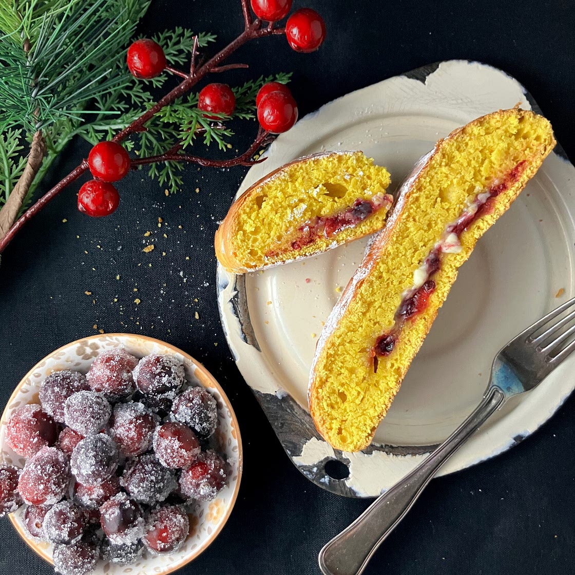 White Chocolate and Cranberry Saffron Braid