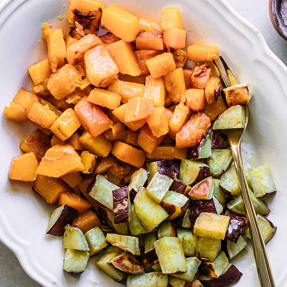 Roasted Sweet Potatoes and Butternut Squash