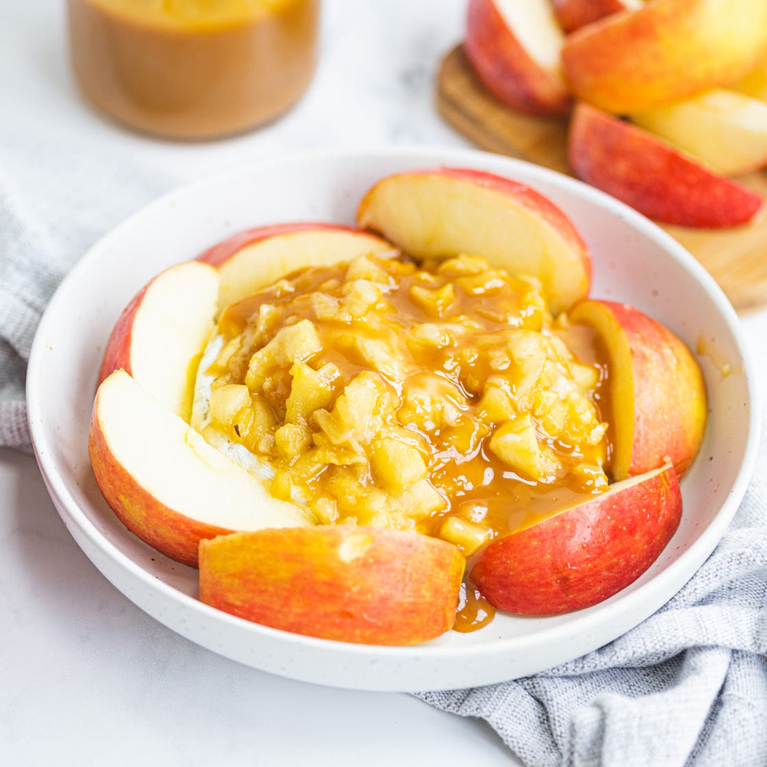 Sea Salt Caramel Apple Baked Brie