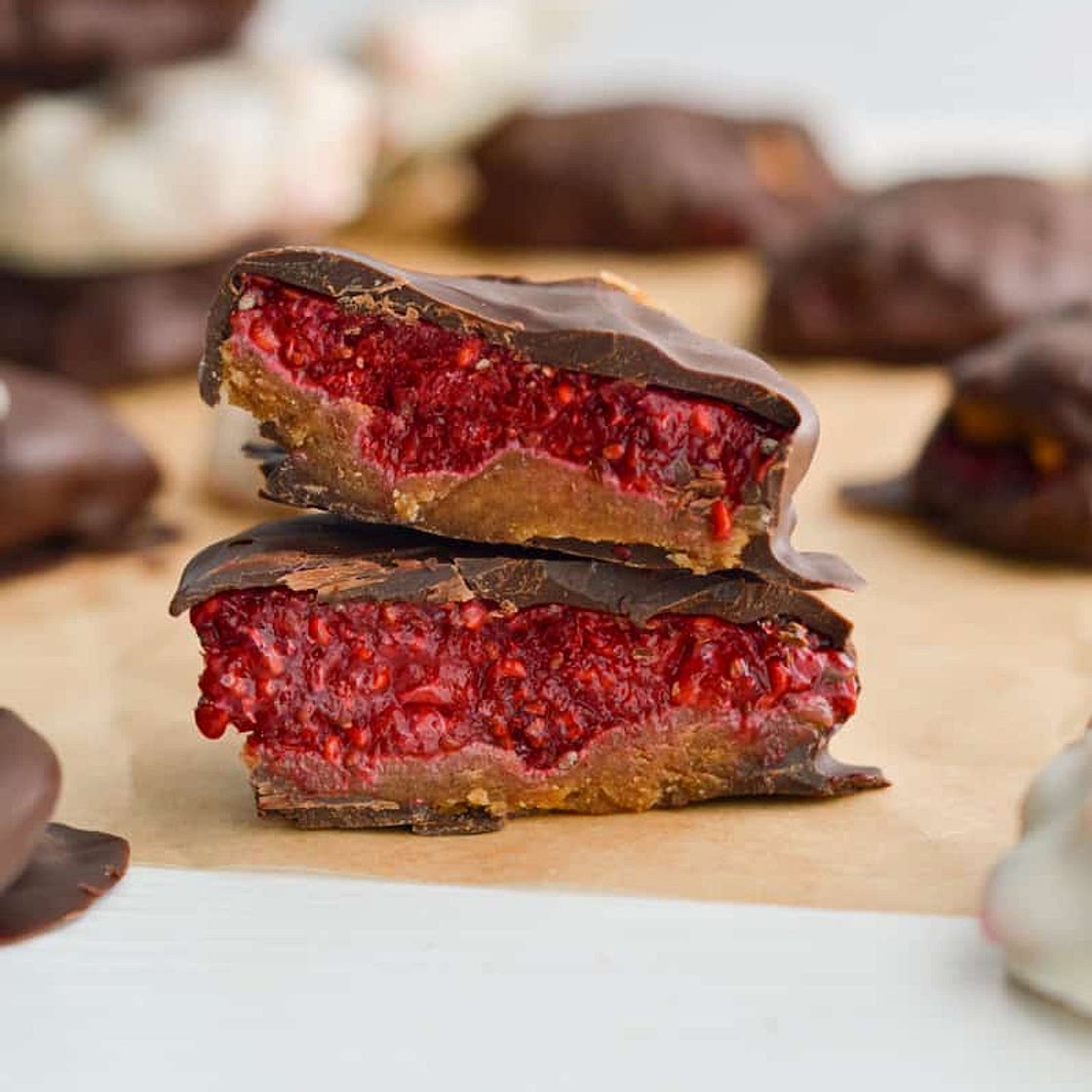 Chocolate Covered Raspberry Jam Bites