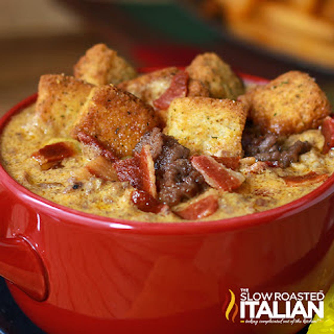 Bacon Cheeseburger Beer Cheese Soup Recipe + Video