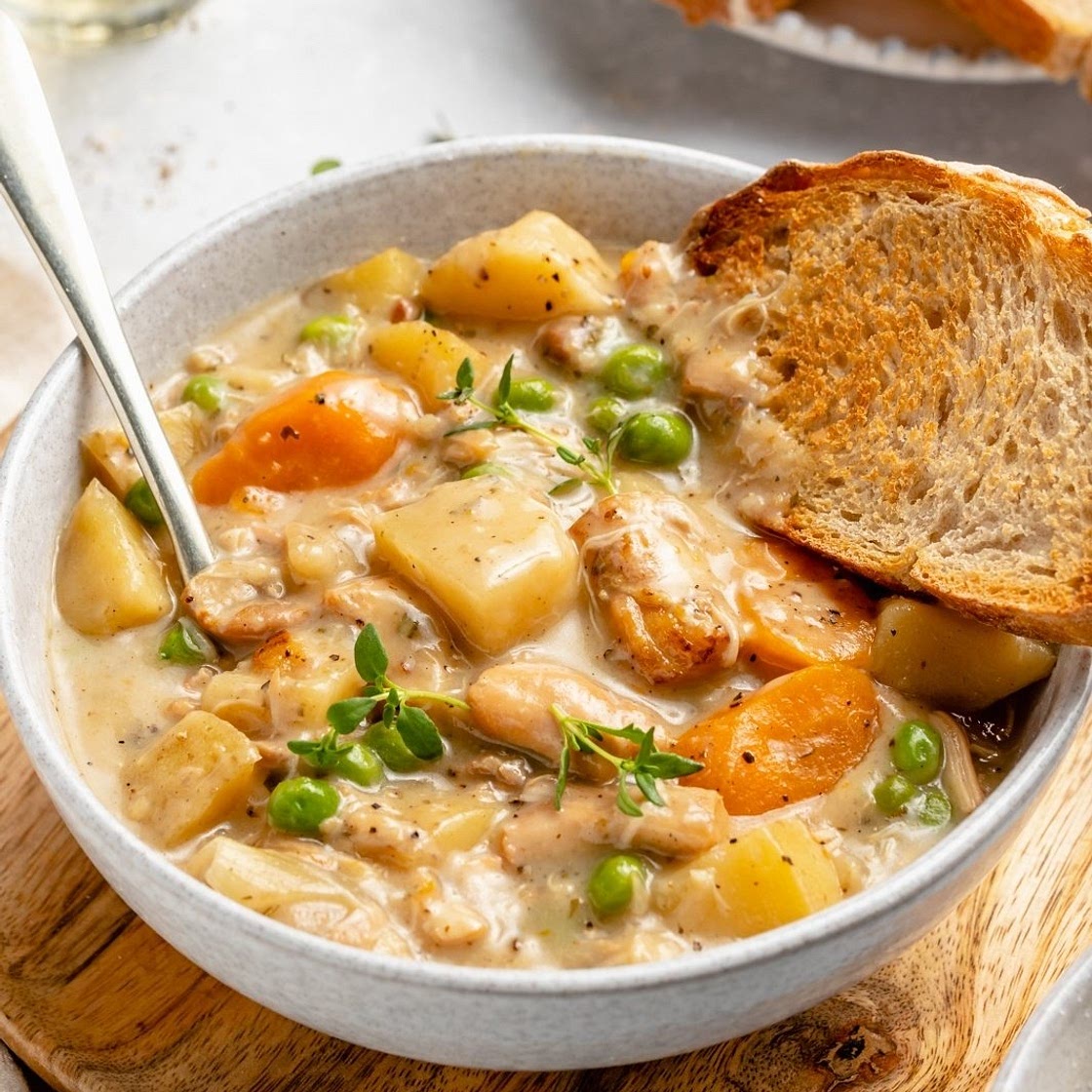 Slow Cooker White Wine Chicken Stew