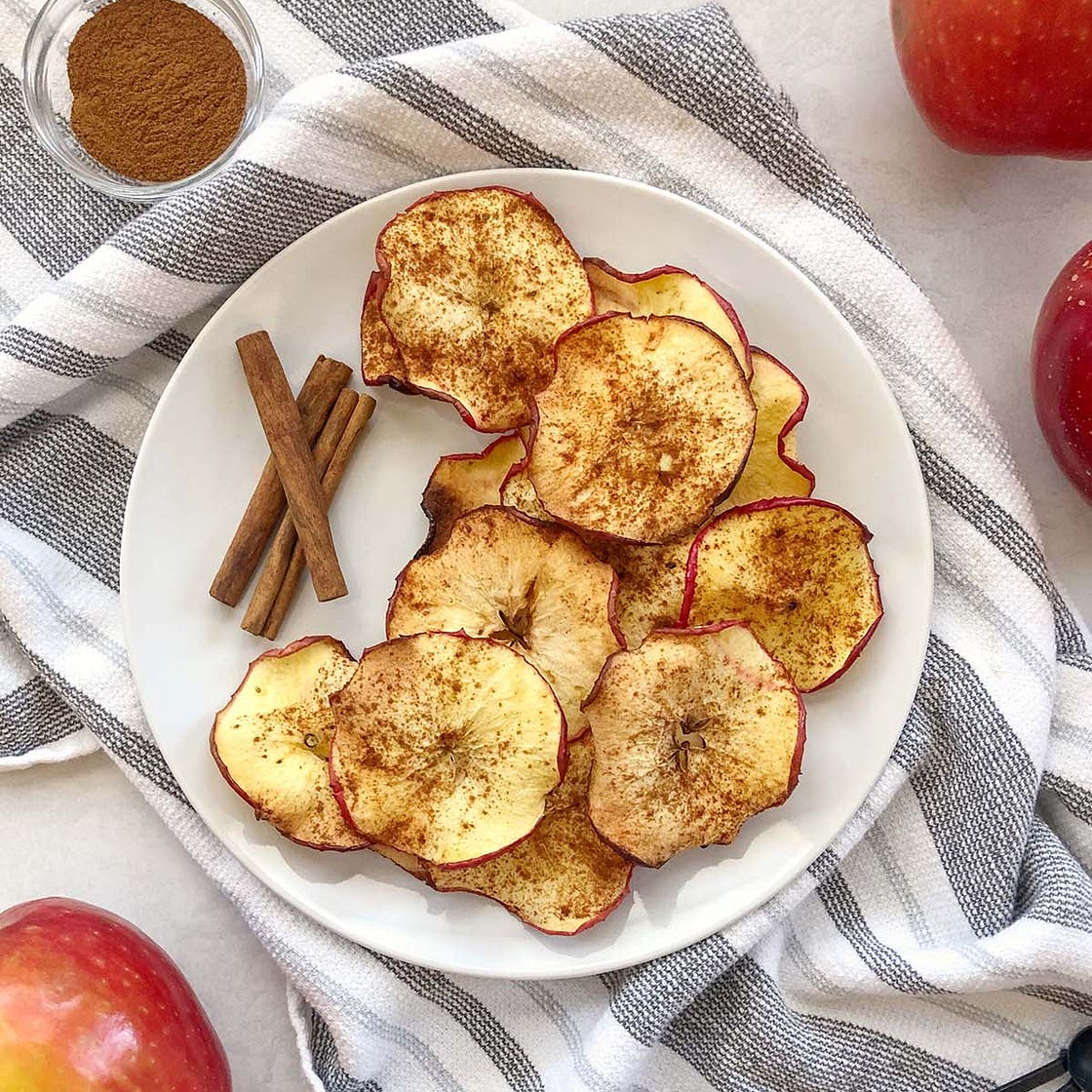 Crispy Homemade Air Fryer Apple Chips (2-Ingredient Recipe)