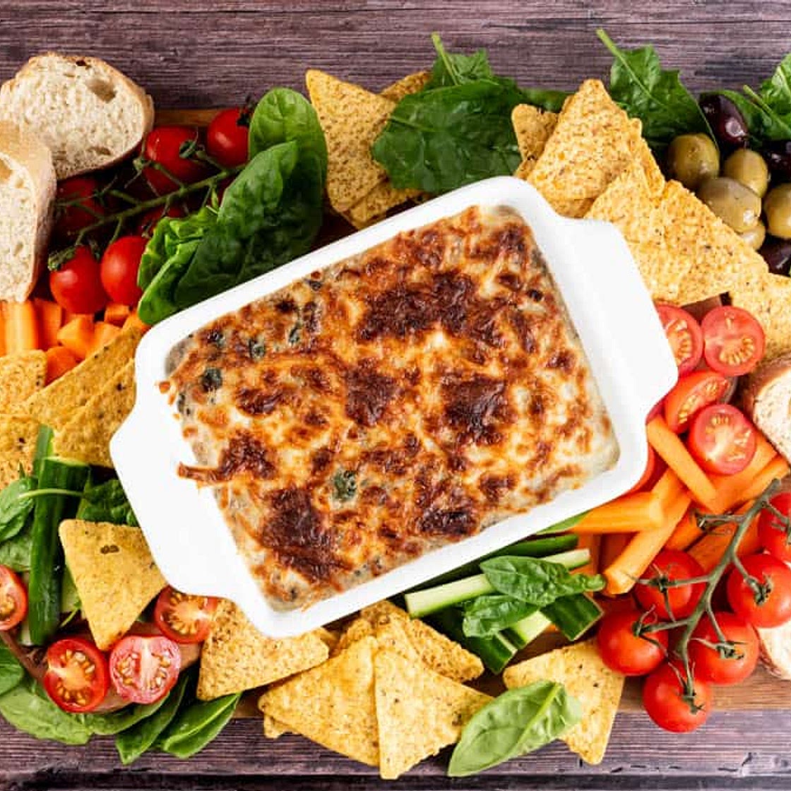 The Best Creamy Hot Cheesy Mushroom Dip Recipe