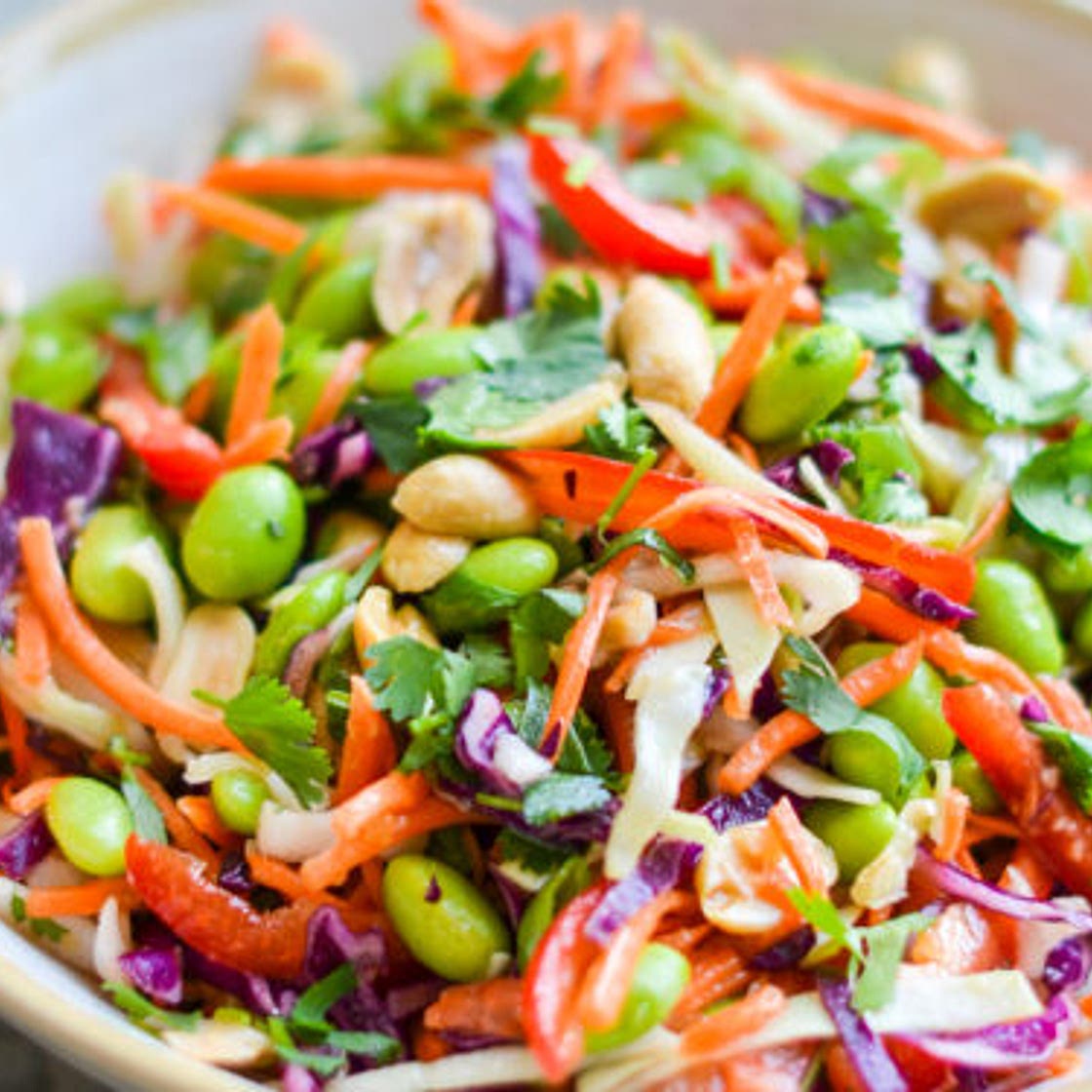 Asian Slaw with Ginger Peanut Dressing