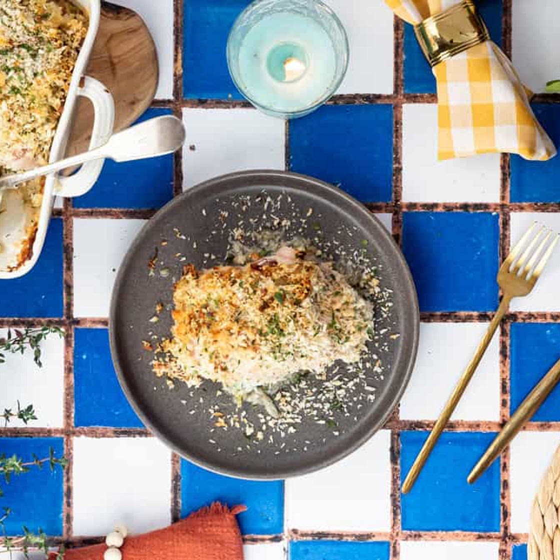 Ricotta Stuffed Herb Crusted Chicken Bake Recipe
