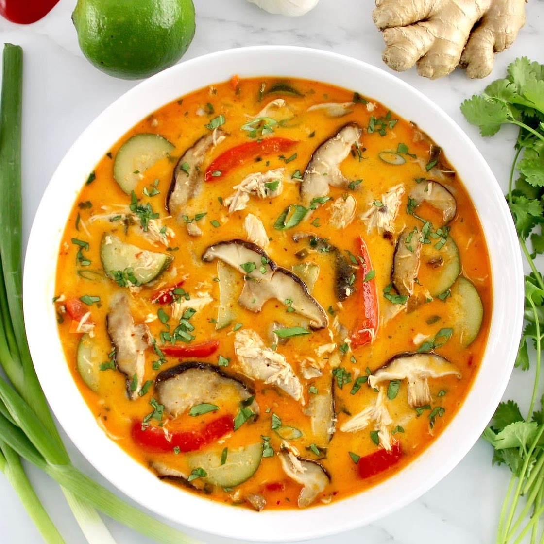 Thai Coconut Curry Chicken Soup