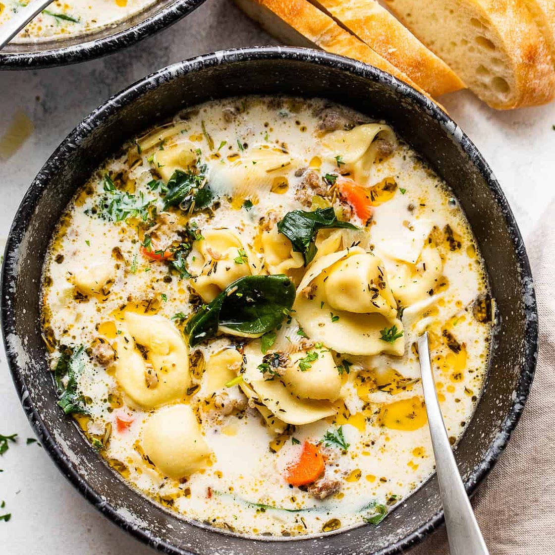 Creamy Sausage Tortellini Soup